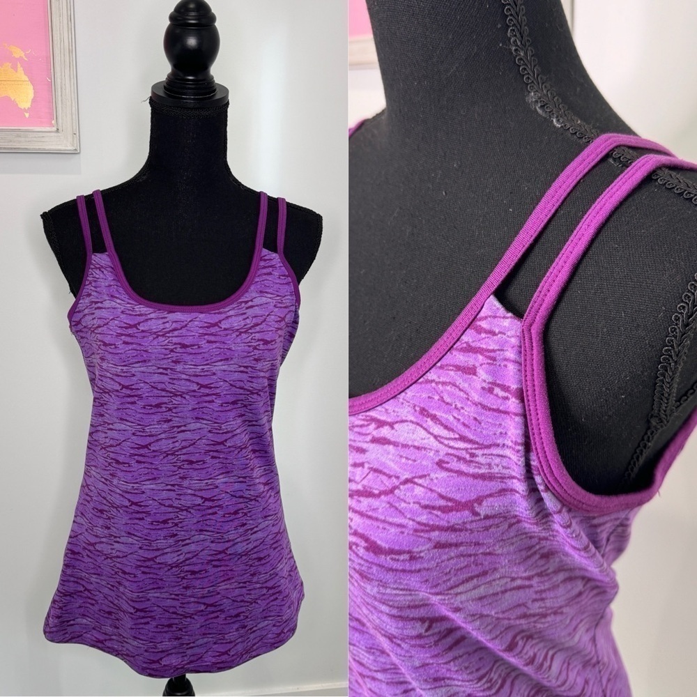 Purple Yoga Women’s Built in Bra Gym Tank Top